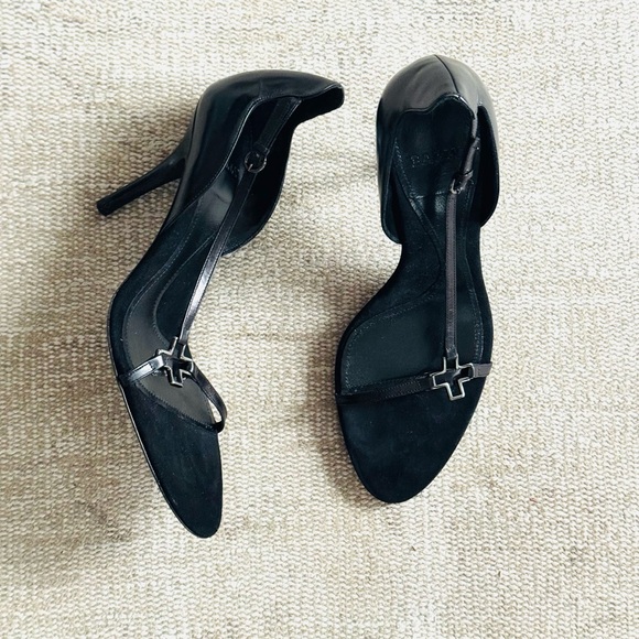 Bally leather sandals heels black sz 36.5 in box - Picture 7 of 17